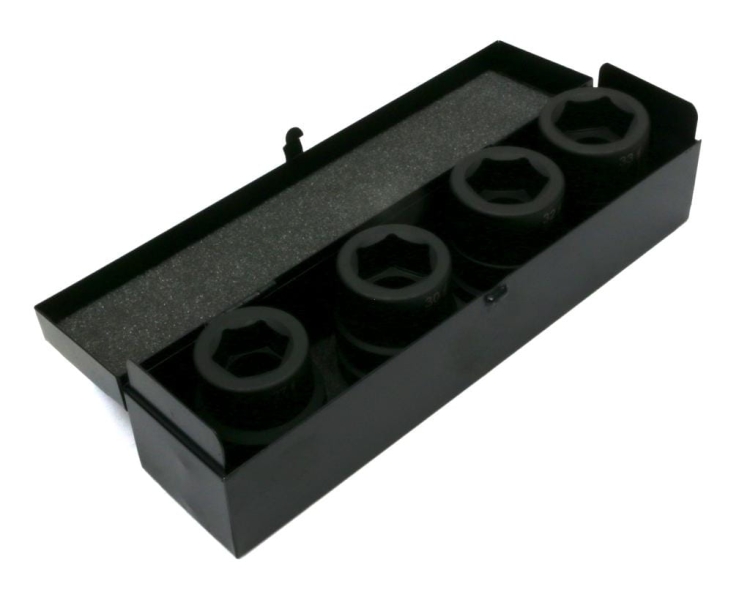 Zestaw nasadek udarowych 1" 4 cz. 27. 30. 32. 33 mm ze stali CrMo DIN 3129 Waryński 3