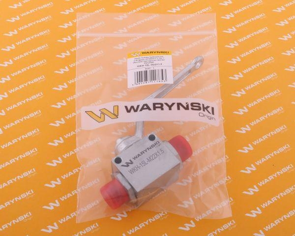 Zawór kulowy hydrauliczny 2-drogowy 2/2 M22x1.5 15L z otworami mocującymi 500 bar Waryński 3