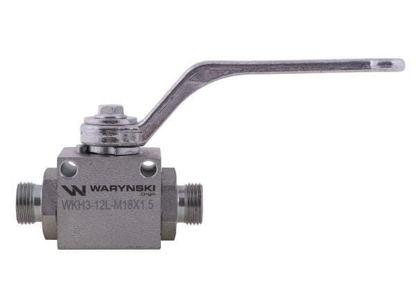 Zawór kulowy hydrauliczny 3-drogowy 3/2 M18x1.5 12L z otworami mocującymi 500 bar Waryński  5