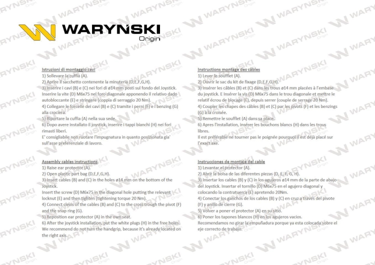 Joystick pod linki zakończone widełkami z 1 przełącznikiem (z przyciskiem na widełki IP-6029 JOYSTIKW) Waryński 4