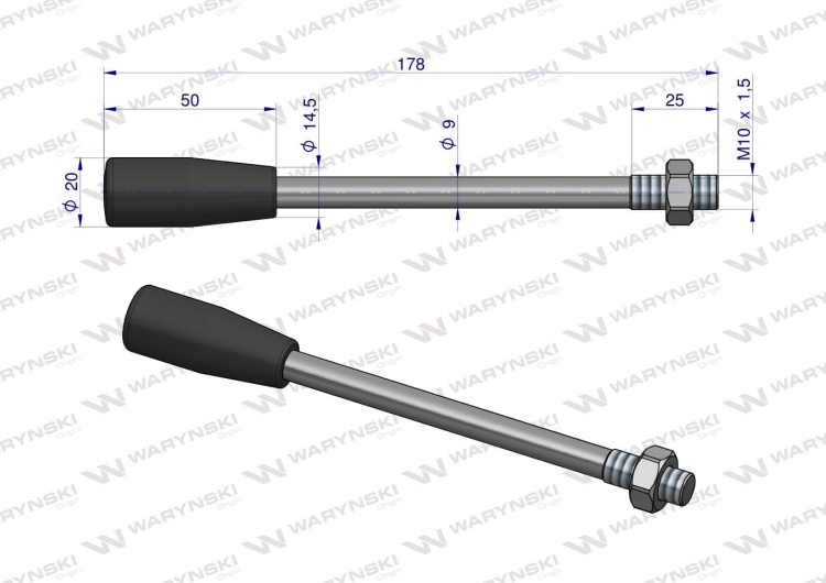Dźwignia do rozdzielaczy hydraulicznych W80L Waryński 2