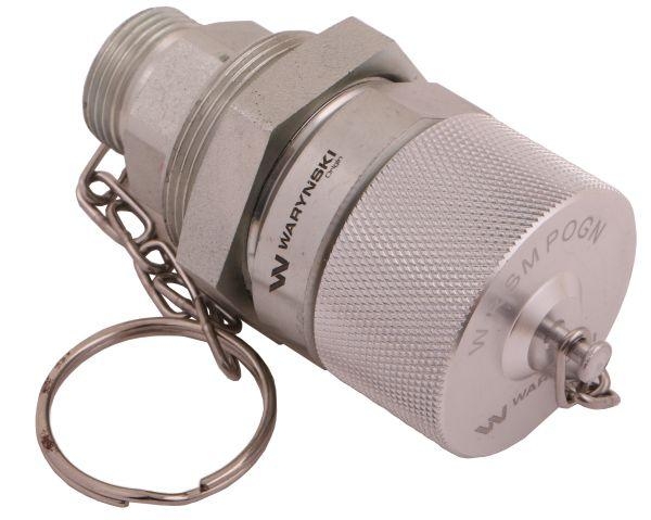 Komplet - zawór gniazdo M22x1.5 skręcane (50490020) z gwintowaną pokrywą/osłoną aluminiową Waryński 2