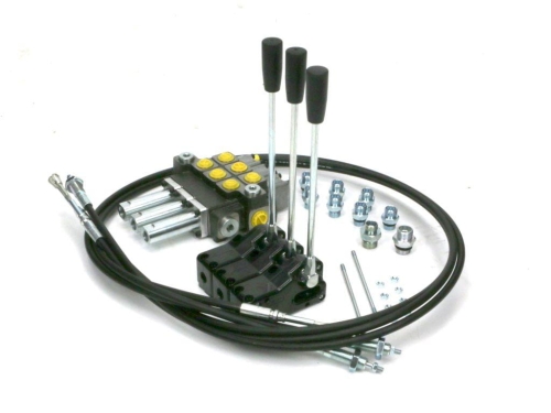 Zestaw: Rozdzielacz 3-sek. + Dźwignie do sterowania + Szpilki łączeniowe + Elementy złączne + Linki na widełki 1500mm Waryński 2