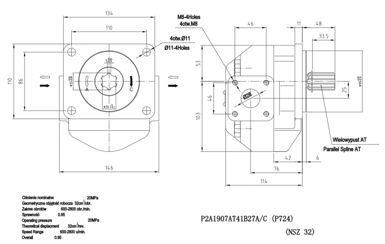 Pompa hydrauliczna P-724A Waryński 4