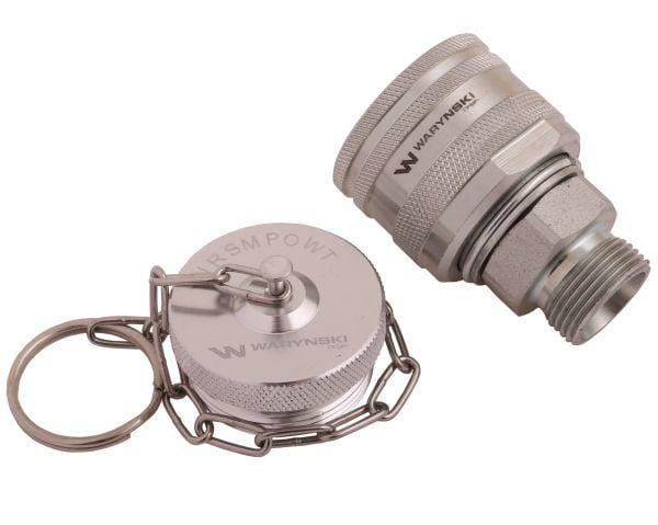 Komplet - zawór wtyczka M22x1.5 skręcane (50490030) z gwintowaną pokrywą/osłoną aluminiową Waryński 2