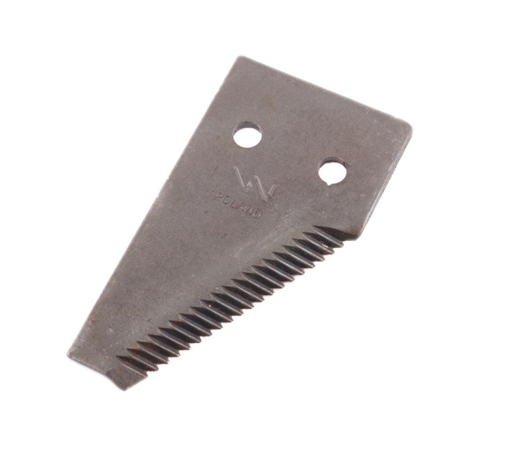 Nóż żniwny końcowy 84x45x3mm otwór 6.5 19 zębów Claas 6112041 6112031 WARYŃSKI