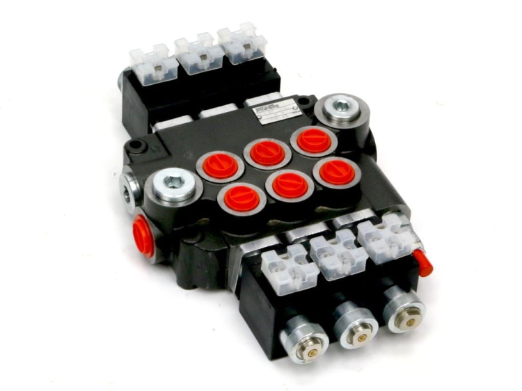 Rozdzielacz hydrauliczny 3-sekcyjny sterowany elektrycznie (12V) 80L 2