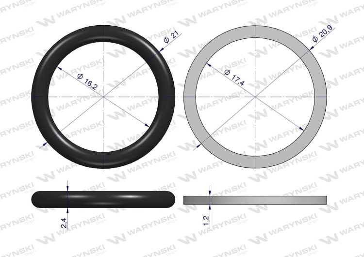 Zestaw uszczelnień do szybkozłączy hydraulicznych 3/8" ISO 7241-A Waryński 2