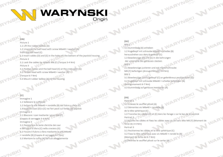 Joystick pod linki zakończone kulką z 1 przełącznikiem (z przyciskiem na kulkę IP-6019 JOYSTIKK) Waryński 4
