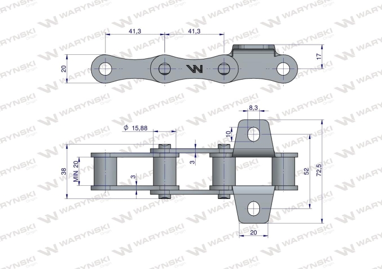 Łańcuch do sadzarki bez łopatek Waryński (2)