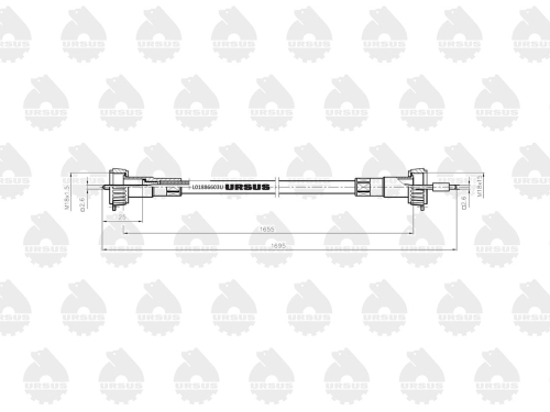 Linka - Licznika MTG (motogodzin) L-1655mm/1695mm (46657330) 40115212. 886603 C-360 ORYGINAŁ URSUS 2