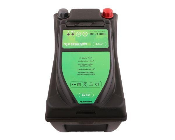 Elektryzator 1J bateryjno-sieciowy (uniwersalny) RF-1000 z zasilaczem ROYAL FARM 2