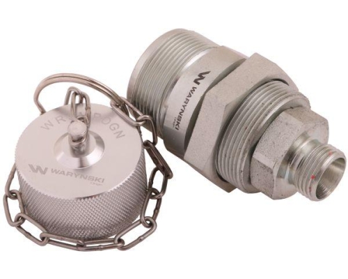 Komplet - Zawór gniazdo (Bizon) M18x1.5 skręcane (ZSR6160101) z gwintowaną pokrywą/osłoną aluminiową Waryński