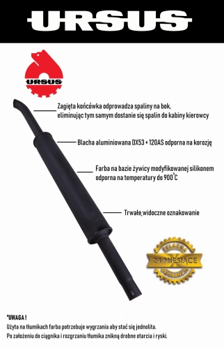 Tłumik okrągły długi 5.4kg 1280mm C-360 ORYGINAŁ URSUS 2