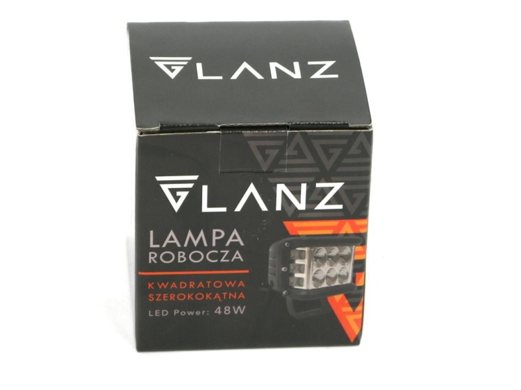 Lampa robocza kwadratowa szerokokątna 48W 12LED GLANZ 2