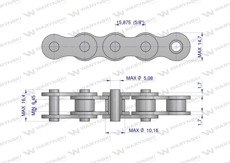 Łańcuch rolkowy 10BF20 zastosowanie Claas 176410. 176410.0. 0001764100 Waryński 2