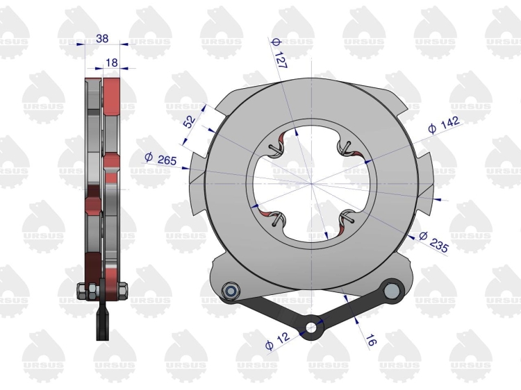 Hamulec tarczowy kompletny C-385 ORYGINAŁ URSUS 2