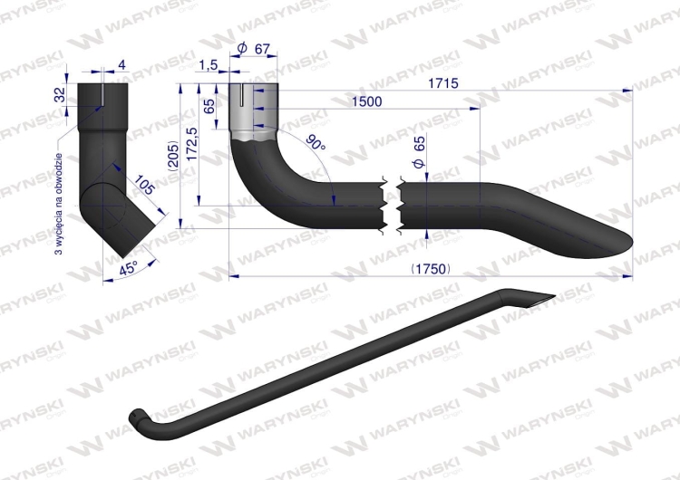 Tłumik rura wydechu AL164071 John Deere WARYŃSKI (2)