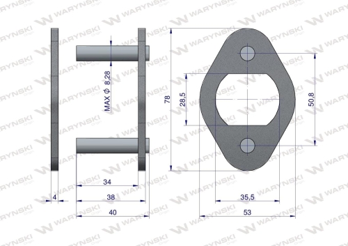 Zamek 216B spinka ogniwo duże z otworem zastosowanie Prasa Rolująca Krone 9220070 Waryński 2