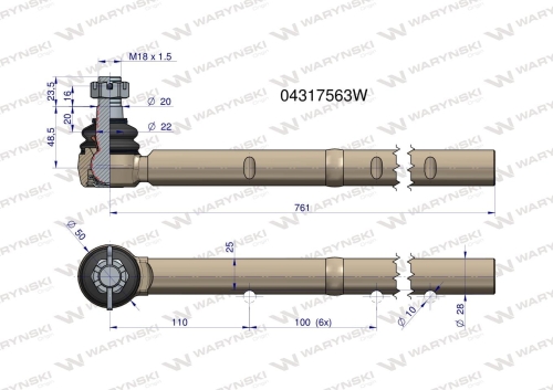 Przegub kierowniczy Deutz 04317563 WARYŃSKI (2)