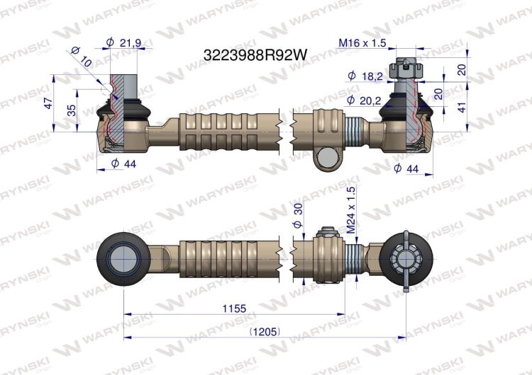 Drążek kierowniczy 3223988R92W WARYŃSKI (2)