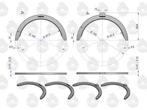 Komplet półpierścieni N-0.40 (II szlif) 42013991 C-330 ORYGINAŁ URSUS 2