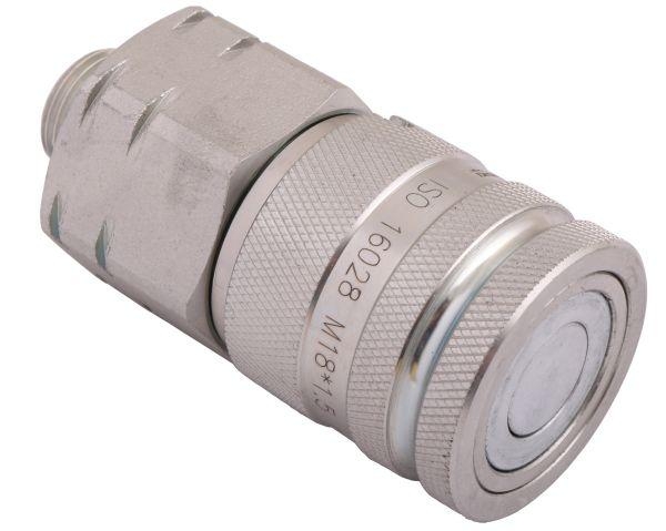 Szybkozłącze hydrauliczne suchoodcinające gniazdo M18x1.5 12L gwint zewnętrzny ISO16028 Waryński 3