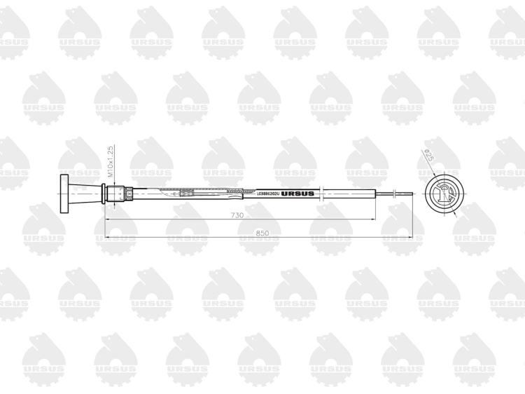 Linka - Gaszenie silnika L-850mm 1874438M1 MF ORYGINAŁ URSUS  2