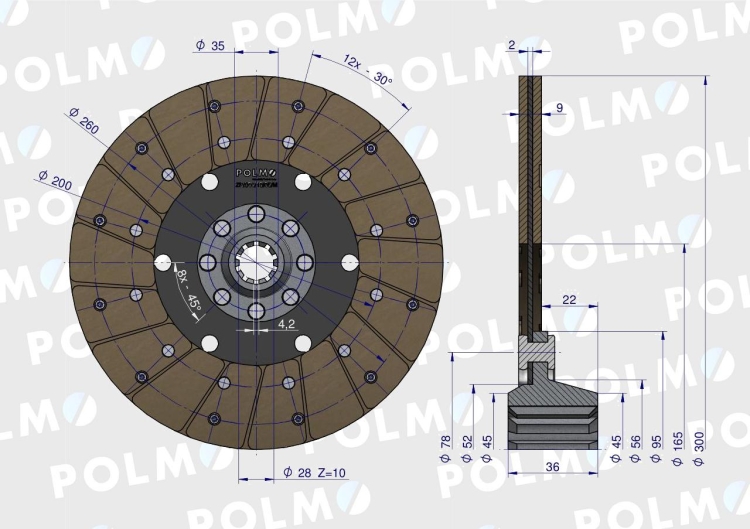 Tarcza sprzęgła 4460000 Bizon POLMO (2)