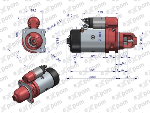 Rozrusznik R10C 300852ER 24V 4.8 kW regenerowany Expom eu 2