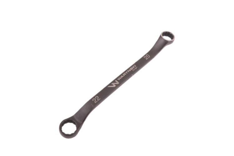 Klucz oczkowy odsadzony 20 x 22 mm CrV standard ASME B107.9 Waryński