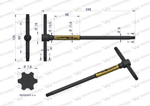 Klucz T ze spinnerem TORX T45 Waryński 2