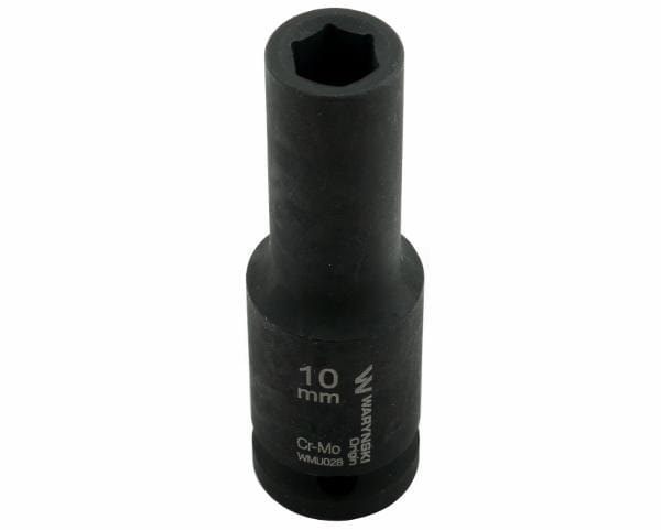 Nasadka udarowa sześciokątna długa 1/2" 10 mm CrMo DIN 3129 Waryński