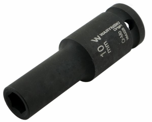 Nasadka udarowa sześciokątna długa 1/2" 10 mm CrMo DIN 3129 Waryński 2