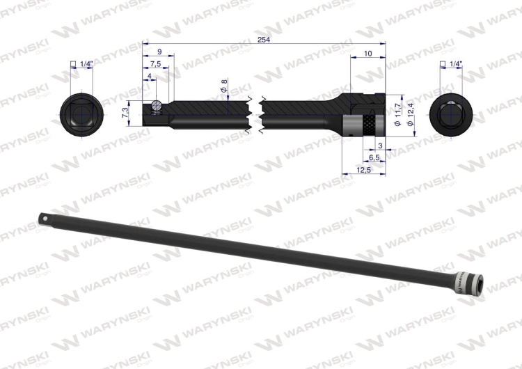 Przedłużka 1/4" 250 mm Waryński 2