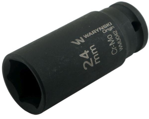 Nasadka udarowa sześciokątna długa 1/2" 24 mm CrMo DIN 3129 Waryński 2