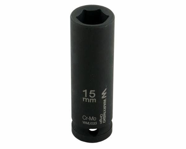 Nasadka udarowa sześciokątna długa 1/2" 15 mm CrMo DIN 3129 Waryński 2