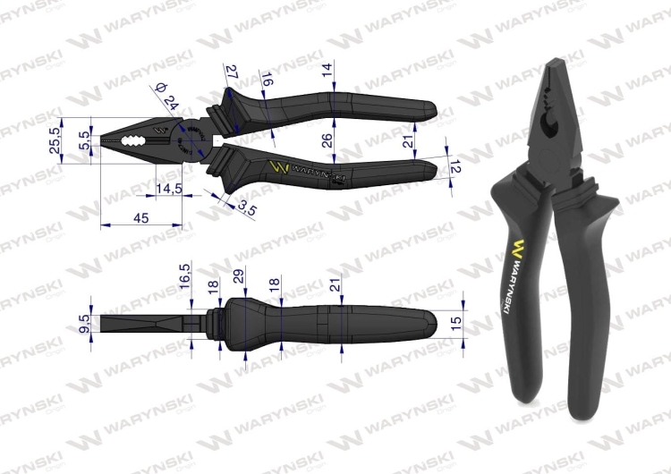 Szczypce uniwersalne 180 mm Waryński 3