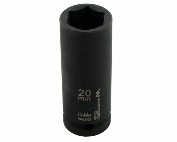 Nasadka udarowa sześciokątna długa 1/2" 20 mm CrMo DIN 3129 Waryński 3