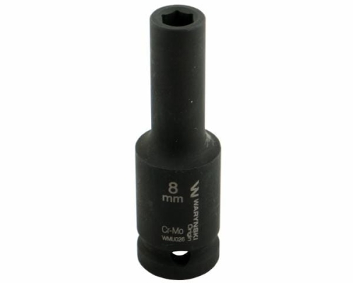 Nasadka udarowa sześciokątna długa 1/2" 8 mm CrMo DIN 3129 Waryński