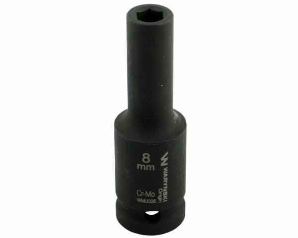 Nasadka udarowa sześciokątna długa 1/2" 8 mm CrMo DIN 3129 Waryński