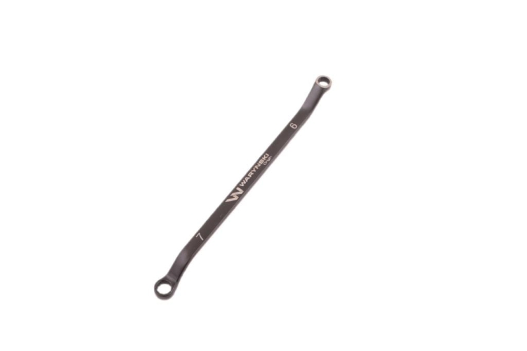 Klucz oczkowy odsadzony 6 x 7 mm CrV standard ASME B107.9 Waryński
