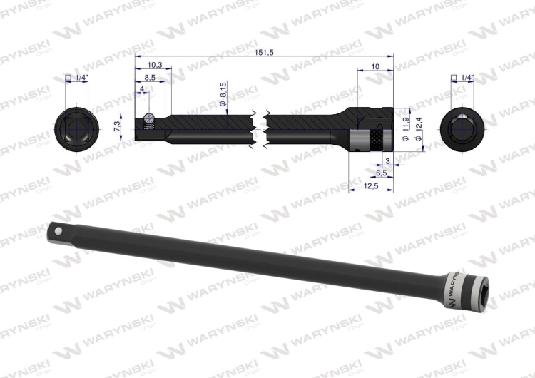 Przedłużka 1/4" 125 mm Waryński 3