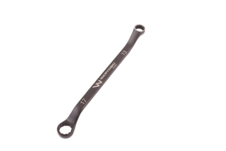 Klucz oczkowy odsadzony 13 x 17 mm CrV standard ASME B107.9 Waryński