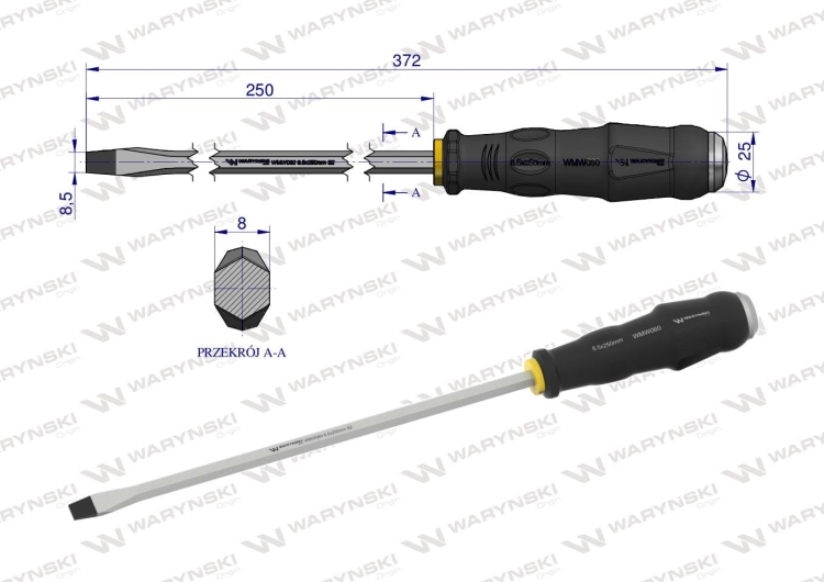 Wkrętak do pobijania 8.5x250mm Waryński 2