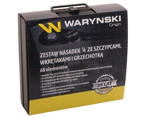 Zestaw nasadek w kasecie metalowej 68 elementów Waryński (2)