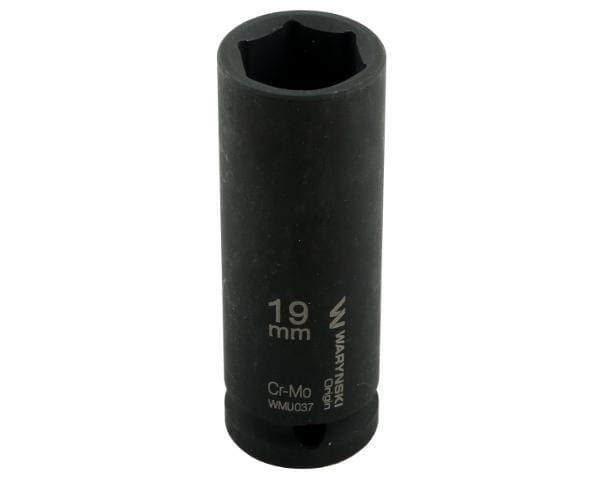Nasadka udarowa sześciokątna długa 1/2" 19 mm CrMo DIN 3129 Waryński  2