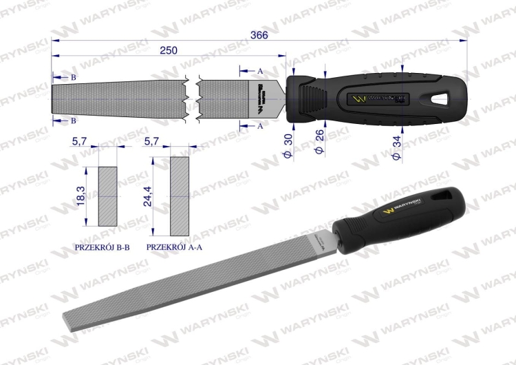 Pilnik płaski 250 mm Waryński 2