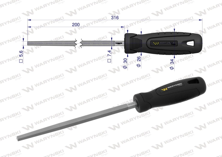 Pilnik kwadratowy 200 mm Waryński 2