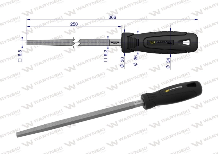 Pilnik kwadratowy 250 mm Waryński 2